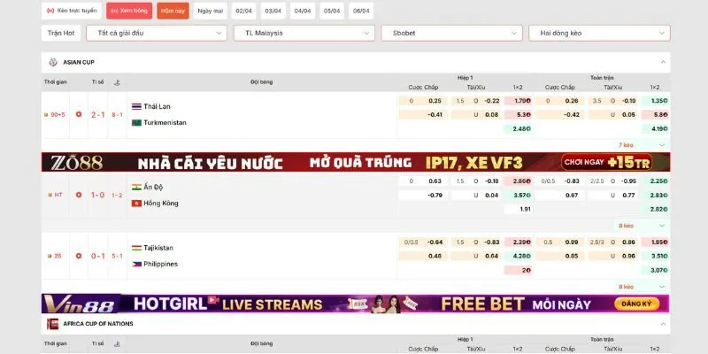 Tính năng livescore cập nhật tỷ số bóng đá siêu tốc tại KQBD